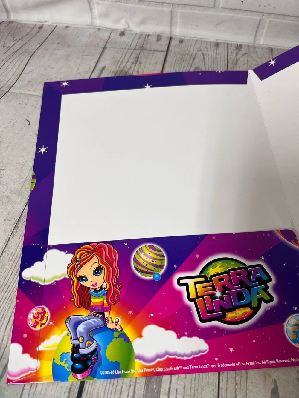 Lisa Frank 2005-06 Y2K 2-Pocket Folder Terra Linda NEW UNPUNCHED Vintage